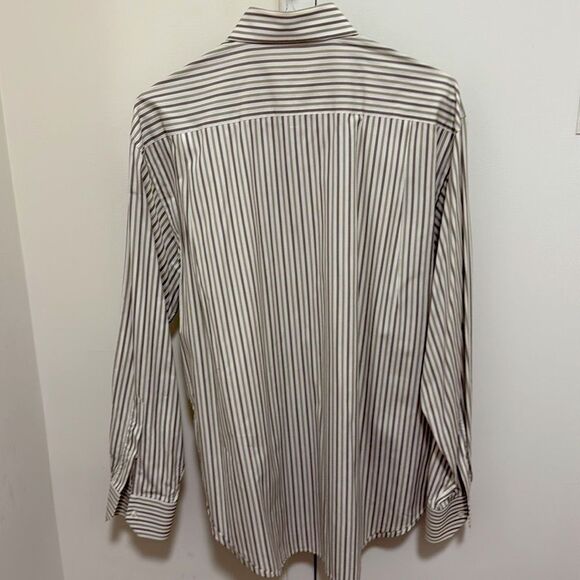 Loro Piana Mens Cotton Long Sleeve Button Down Striped Dress Shirt. Size 18/45. - Picture 3 of 11